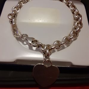 Sterling silver heart charms bracelet